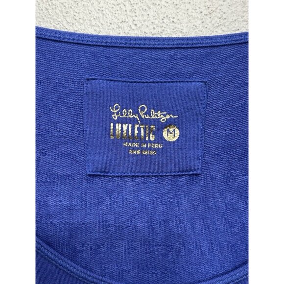 Lilly Pulitzer Luxletic Kerah Lounge Tee Size Medium Moonlight Garden Oversized - Picture 6 of 9